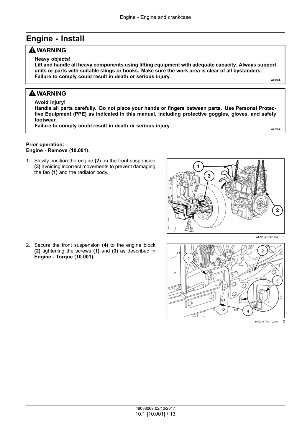 engine engine and crankcase 10