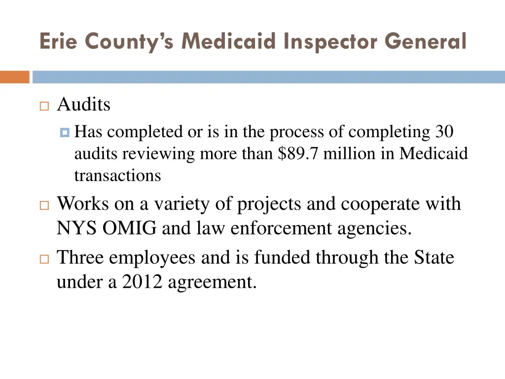 erie county s medicaid inspector general