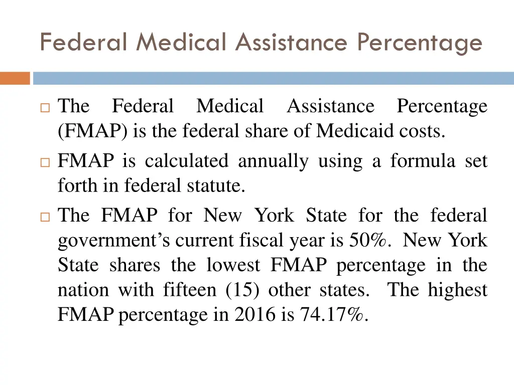 federal medical assistance percentage