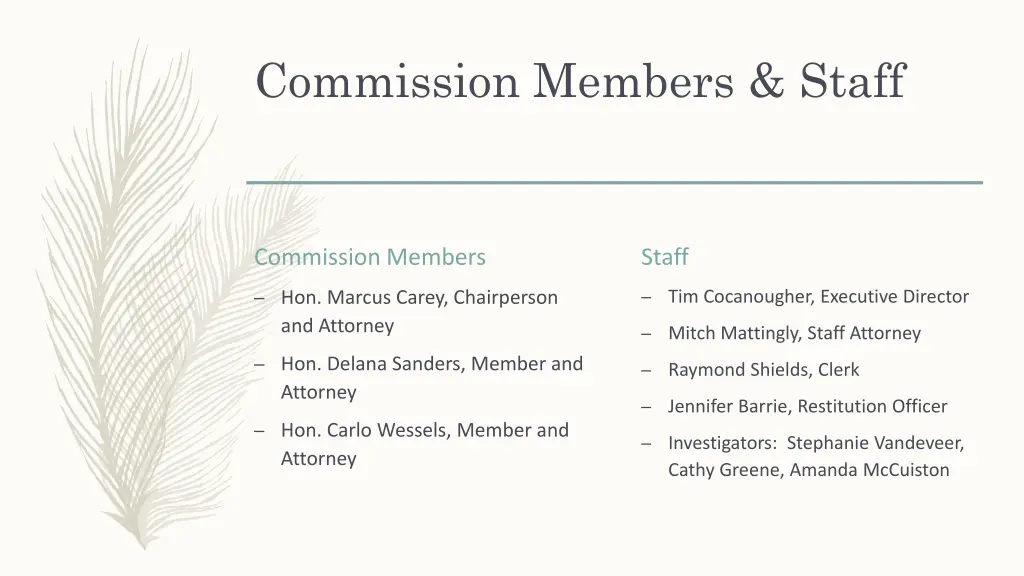 commission members staff