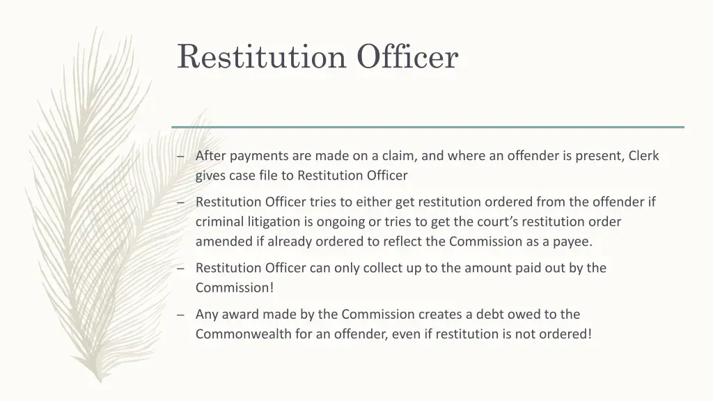 restitution officer