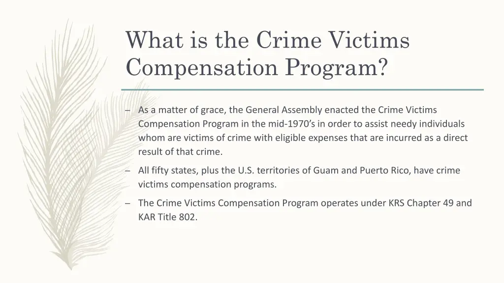 what is the crime victims compensation program