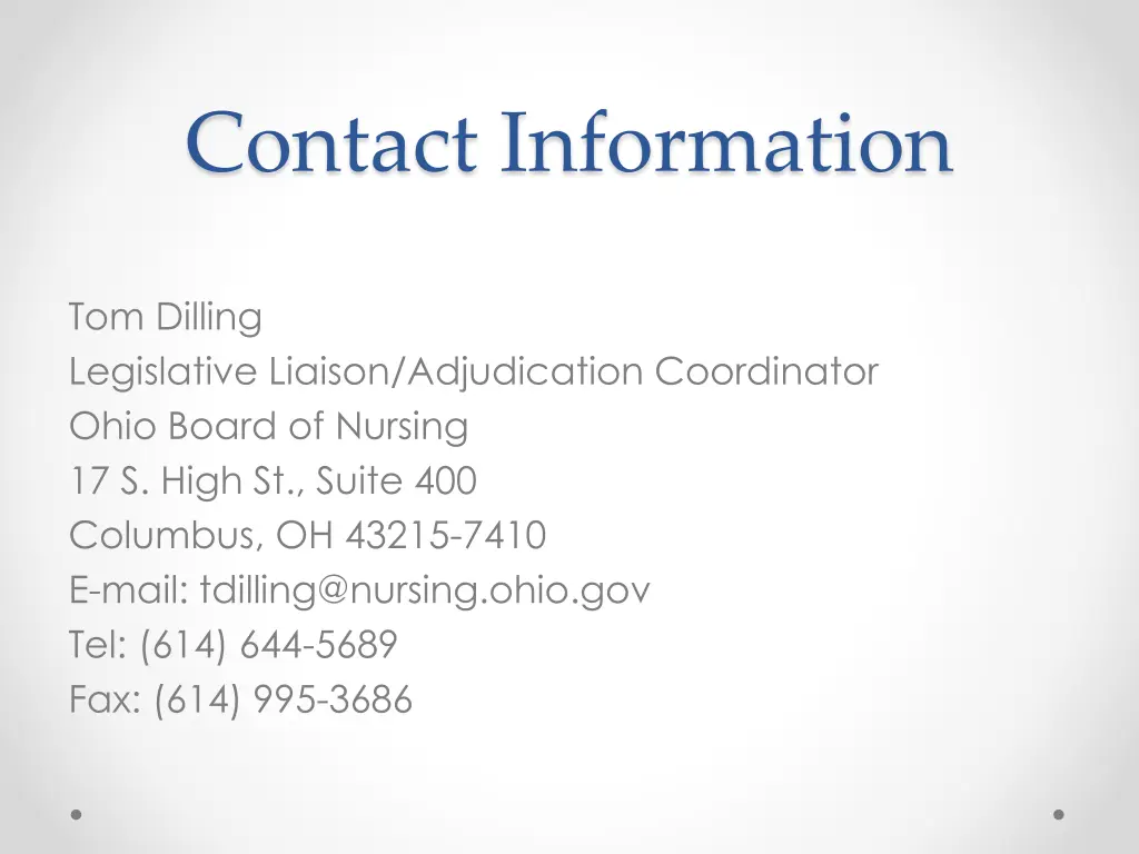 contact information