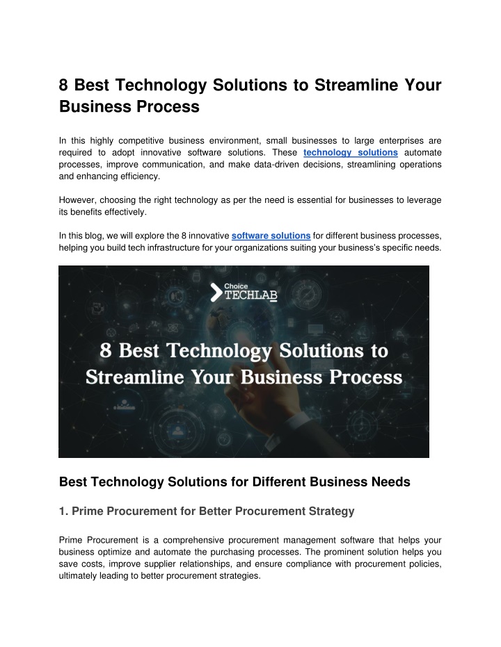 8 best technology solutions to streamline your