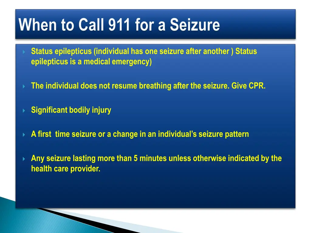 status epilepticus individual has one seizure