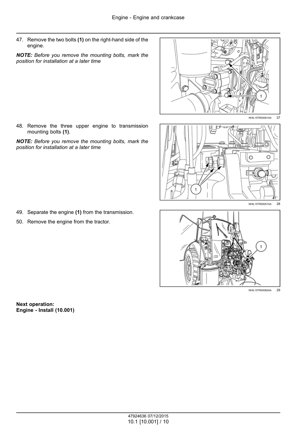 engine engine and crankcase 7