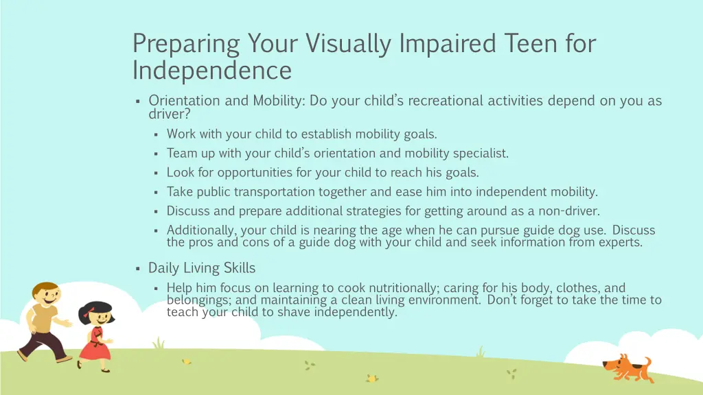 preparing your visually impaired teen