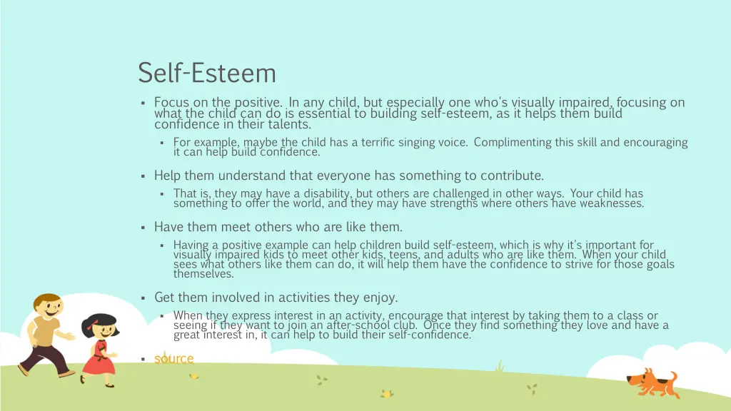 self esteem focus on the positive in any child