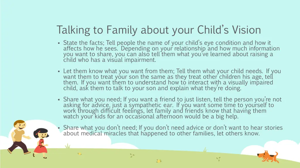 talking to family about your child s vision