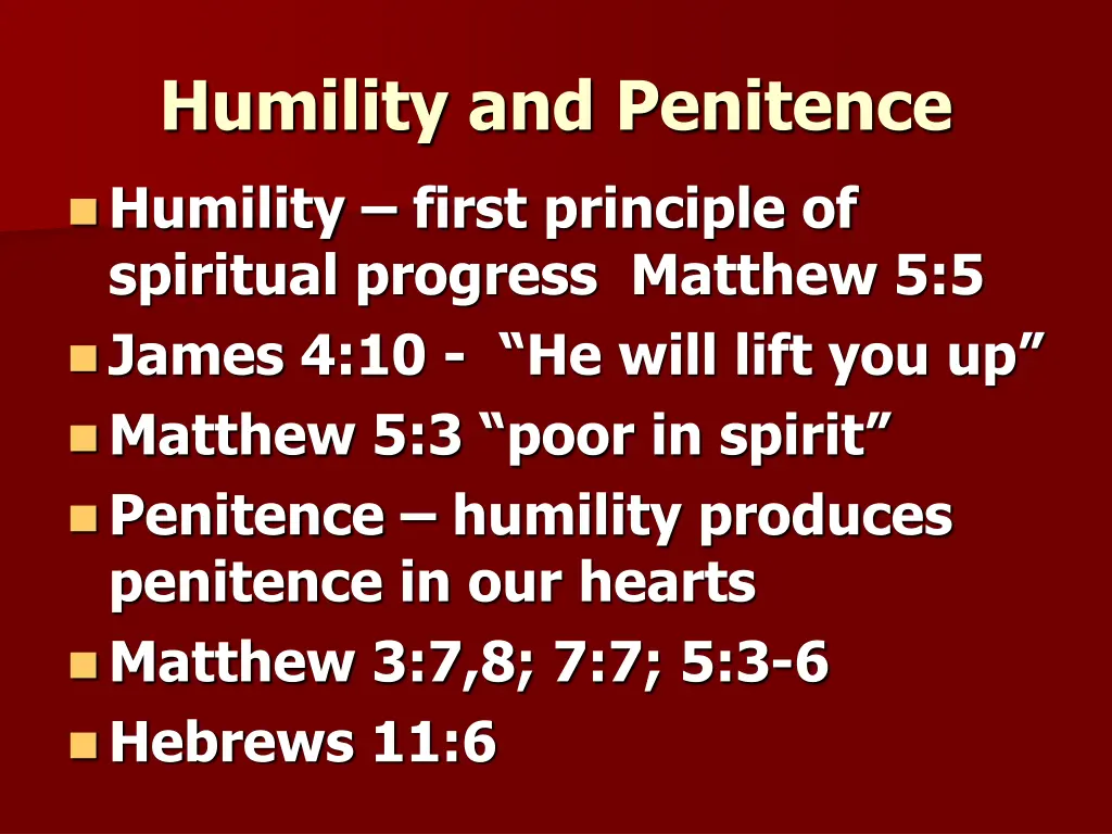 humility and penitence