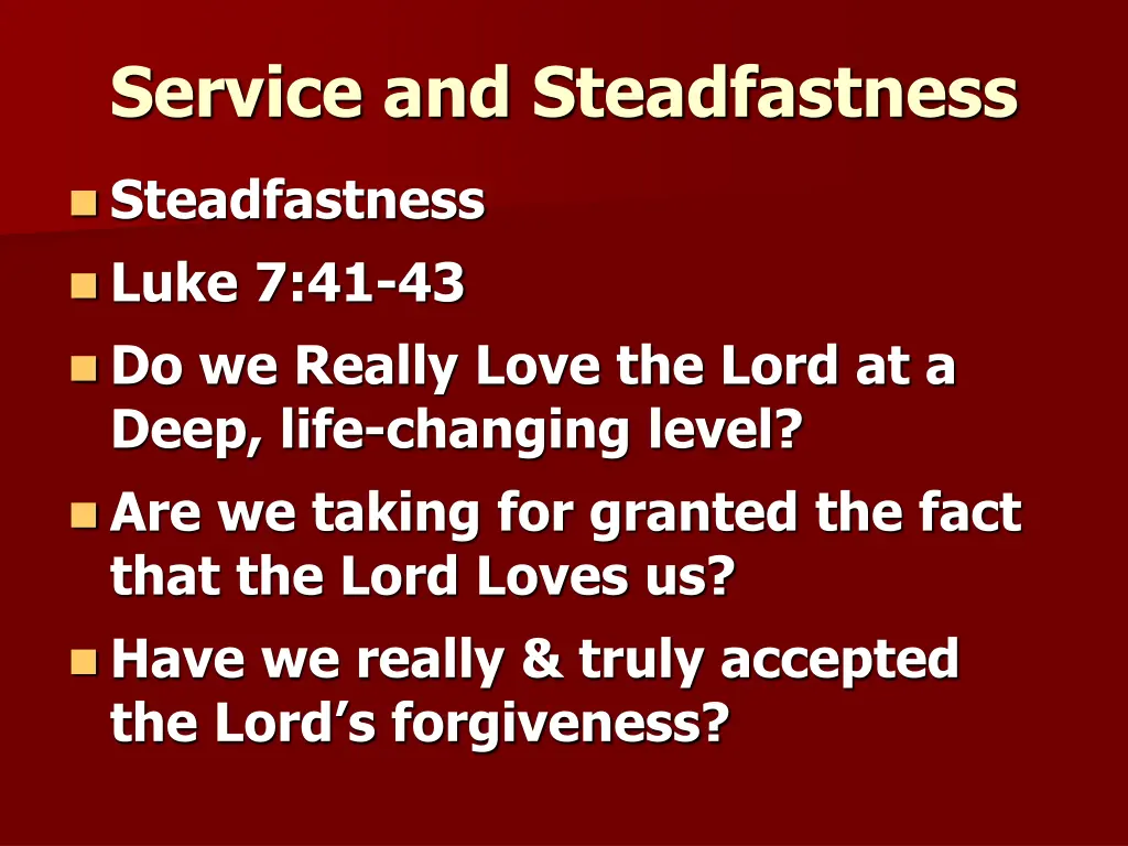 service and steadfastness 2