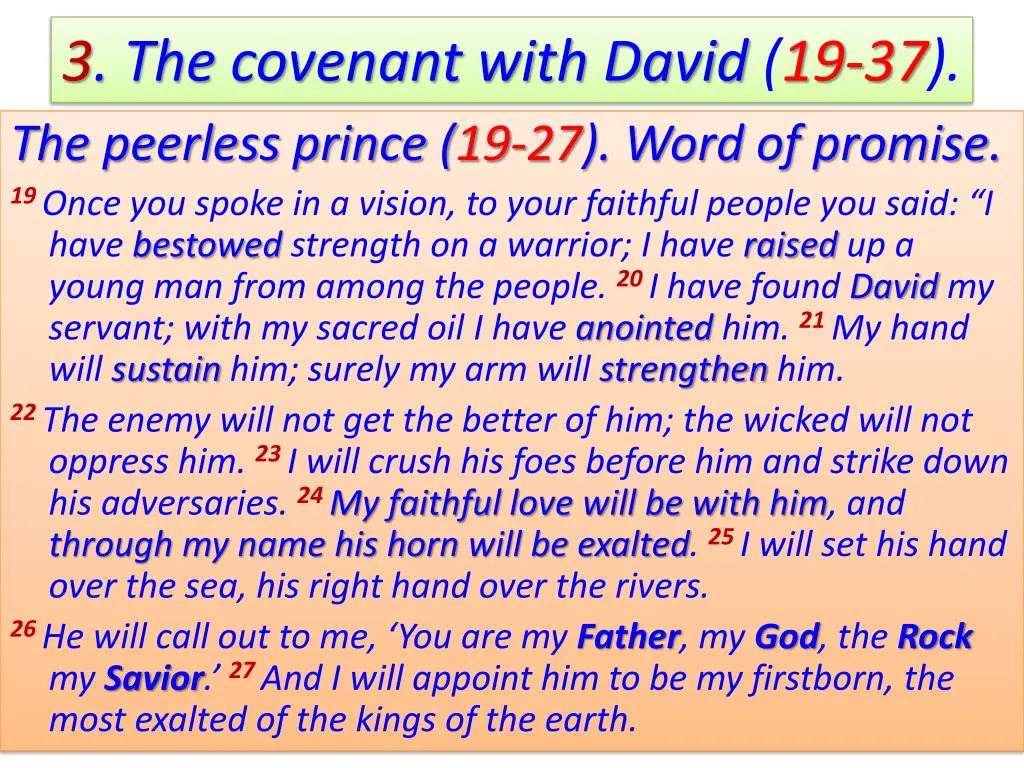 3 the covenant with david 19 37 the peerless