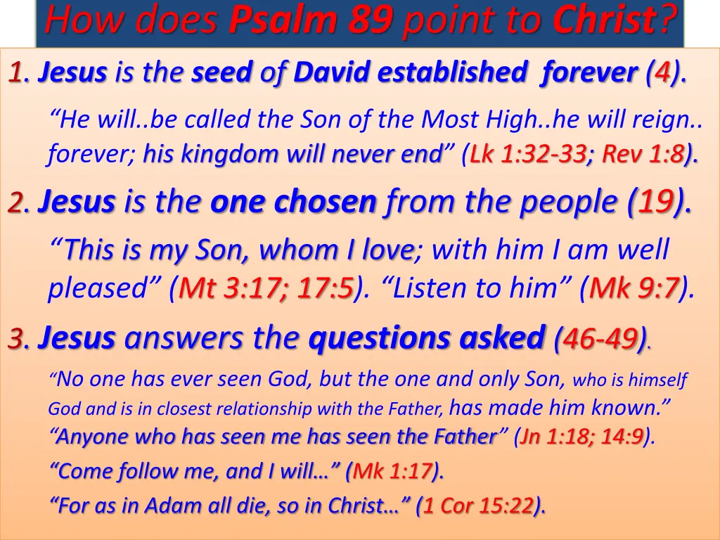 how does psalm 89 point to christ 1 jesus