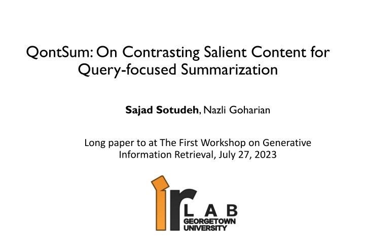 qontsum on contrasting salient content for query