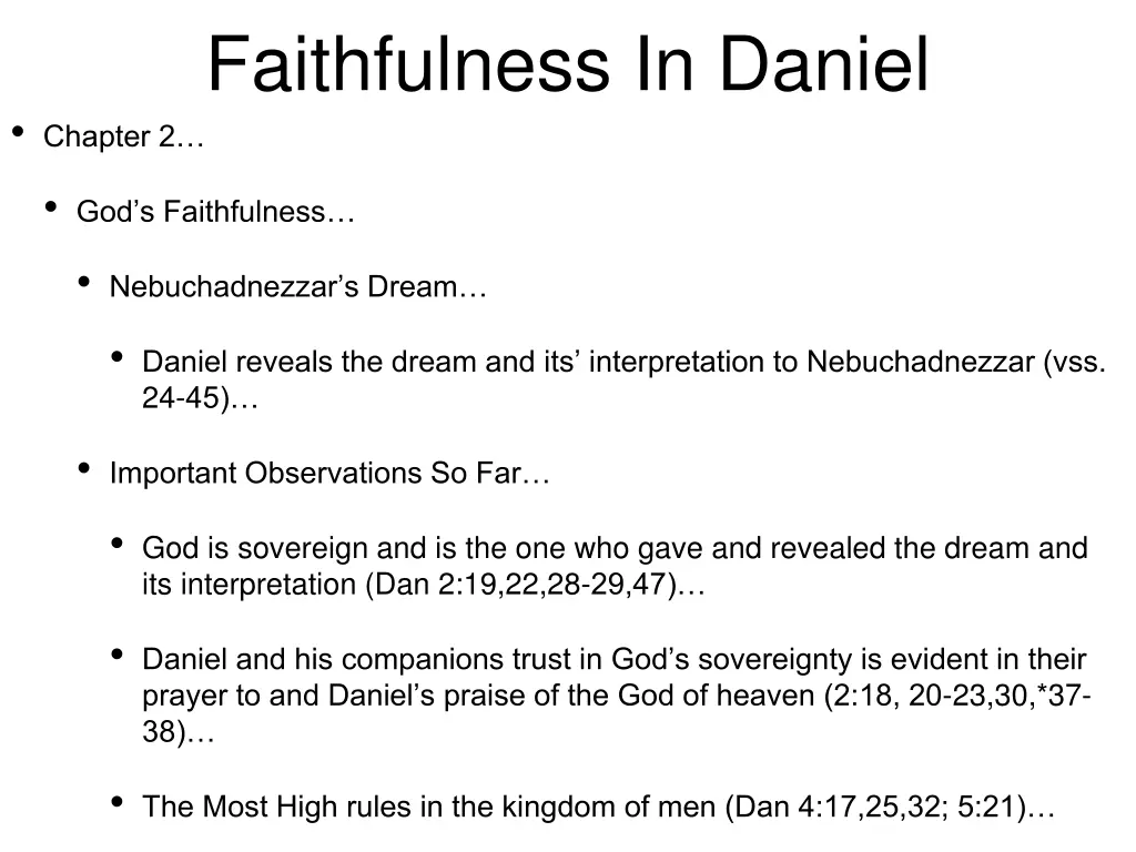 faithfulness in daniel chapter 2 2