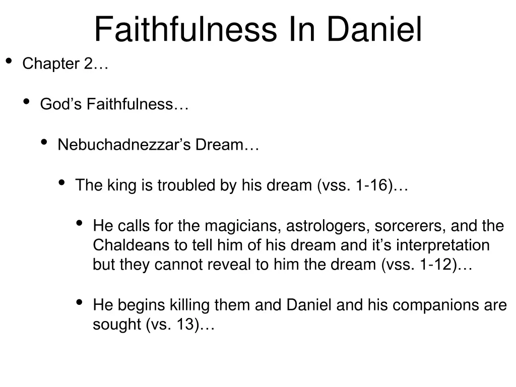 faithfulness in daniel chapter 2