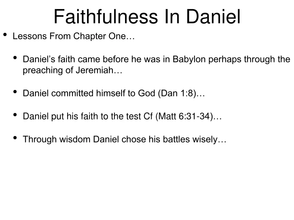 faithfulness in daniel lessons from chapter one