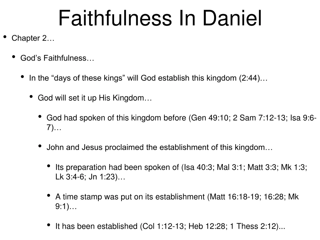 faithfulness in daniel