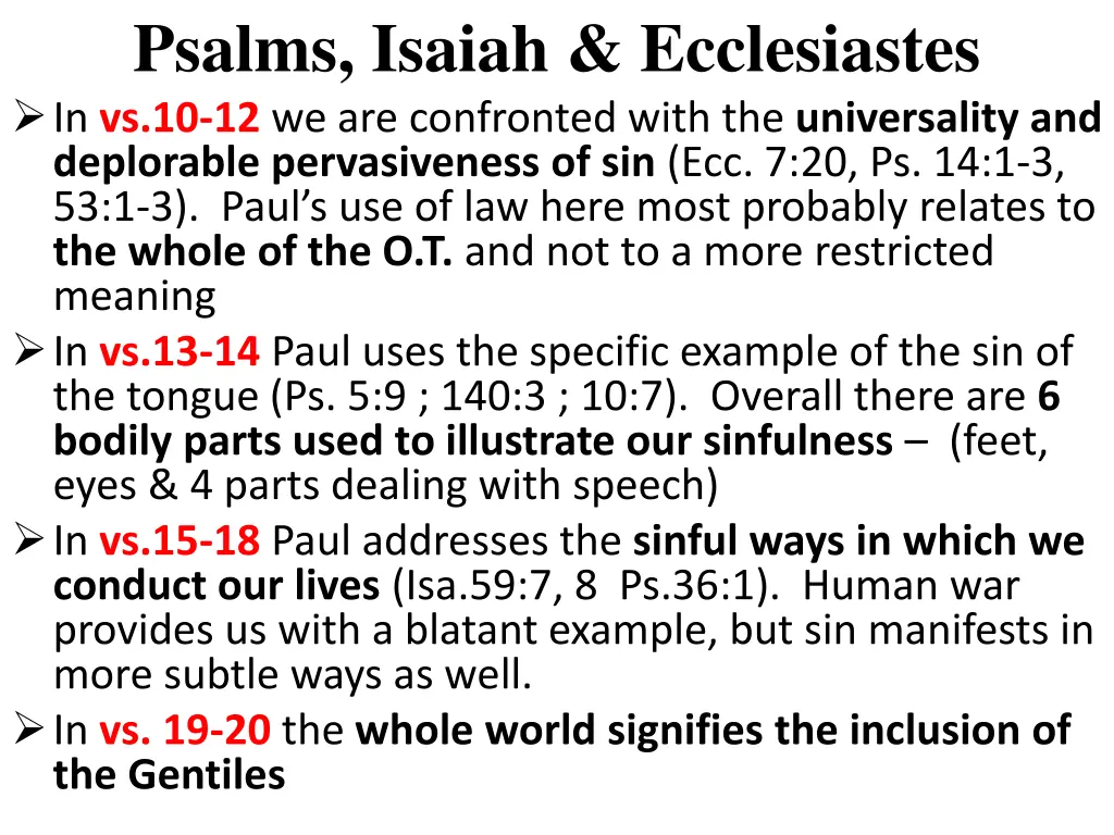 psalms isaiah ecclesiastes