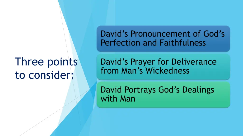 david s pronouncement of god s perfection