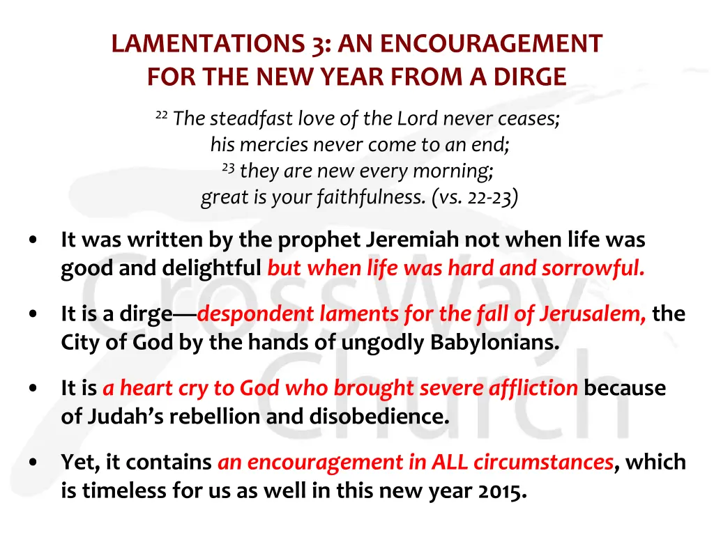 lamentations 3 an encouragement for the new year