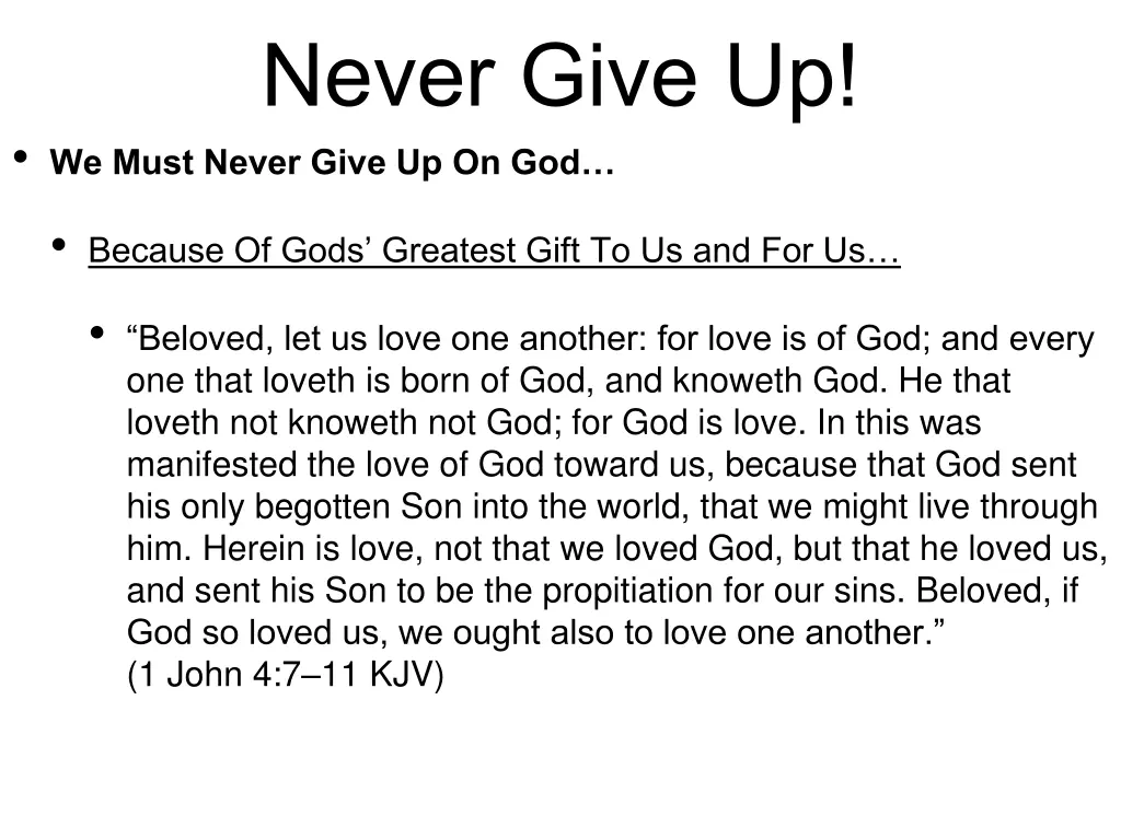 never give up we must never give up on god 5