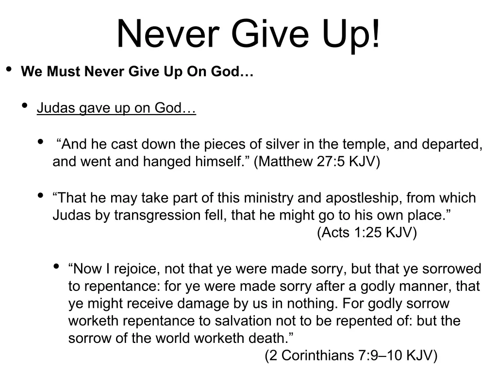 never give up we must never give up on god 7