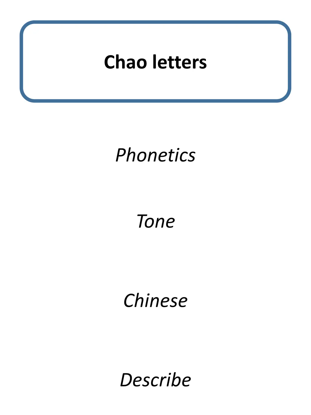 chao letters