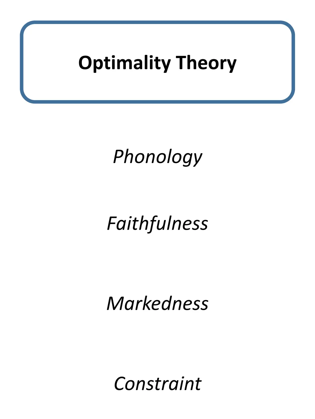 optimality theory