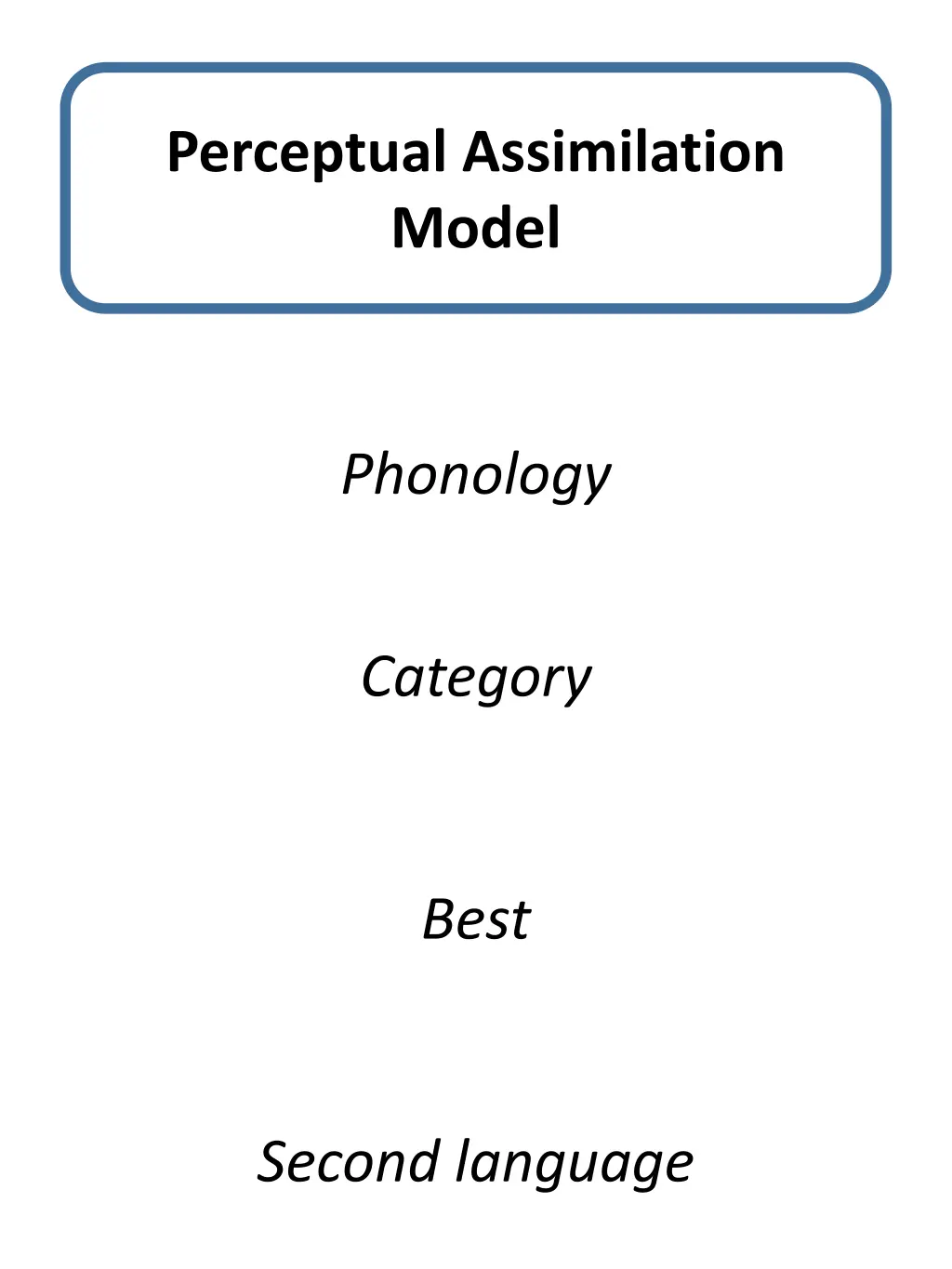 perceptual assimilation model