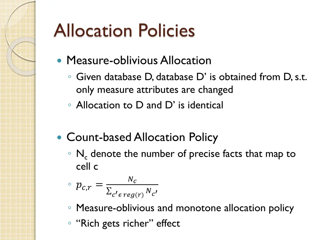 allocation policies 1