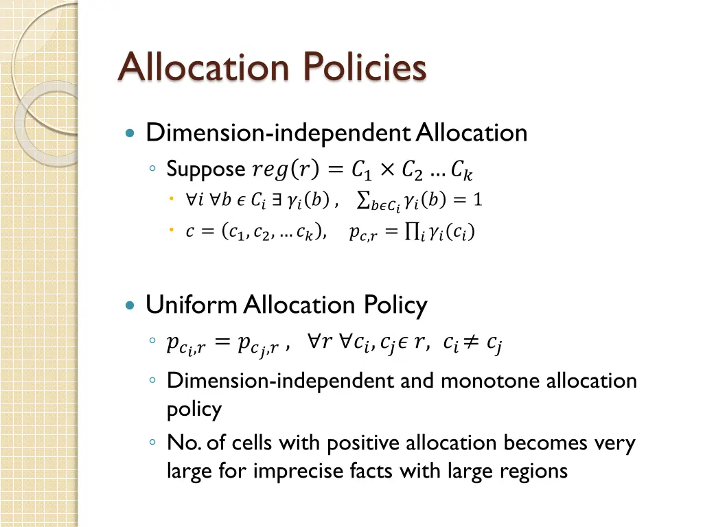 allocation policies