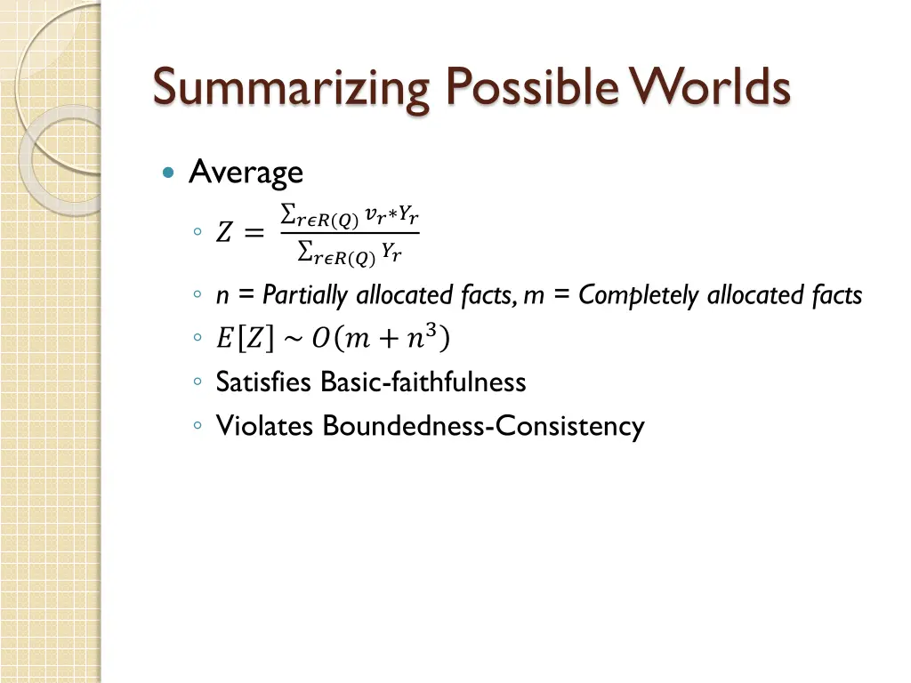 summarizing possible worlds 4