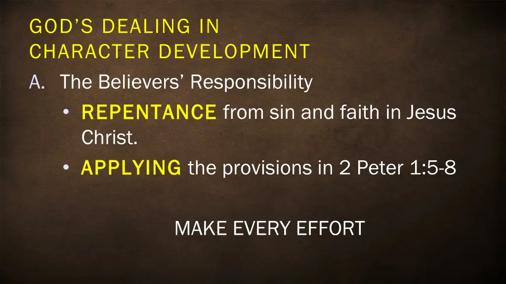 god s dealing in character development