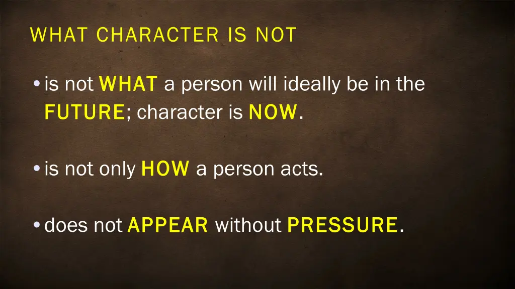 what character is not