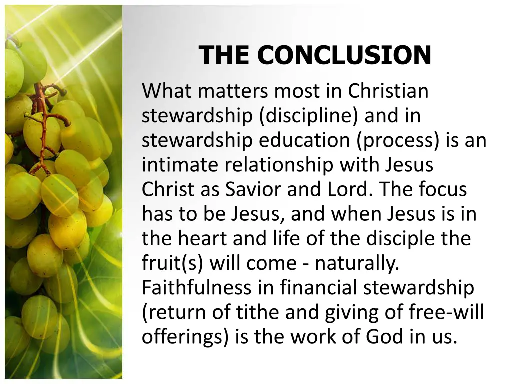 the conclusion what matters most in christian