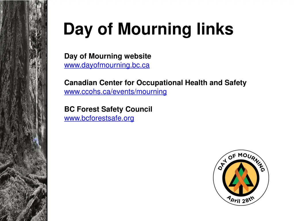 day of mourning links