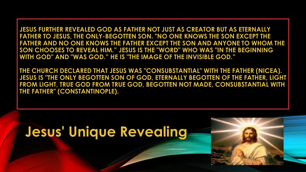 jesus further revealed god as father not just