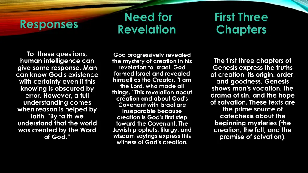 need for revelation