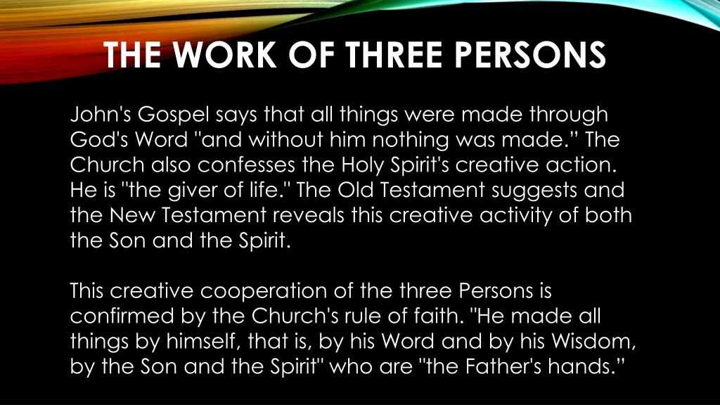 the work of three persons