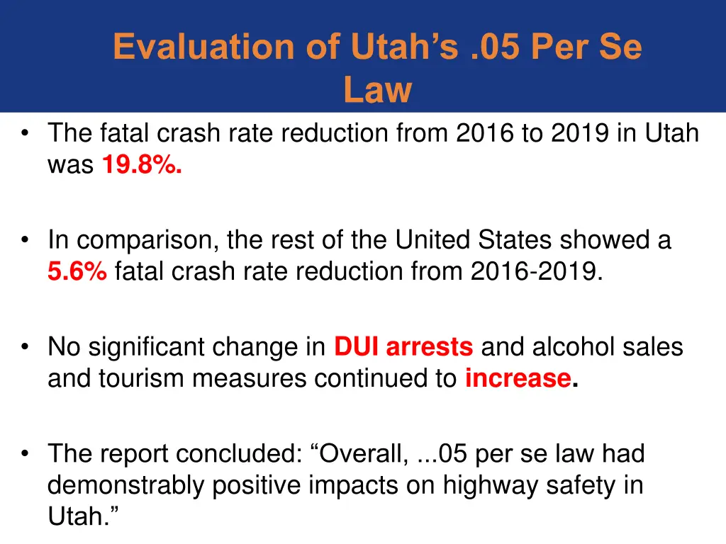 evaluation of utah s 05 per se law the fatal