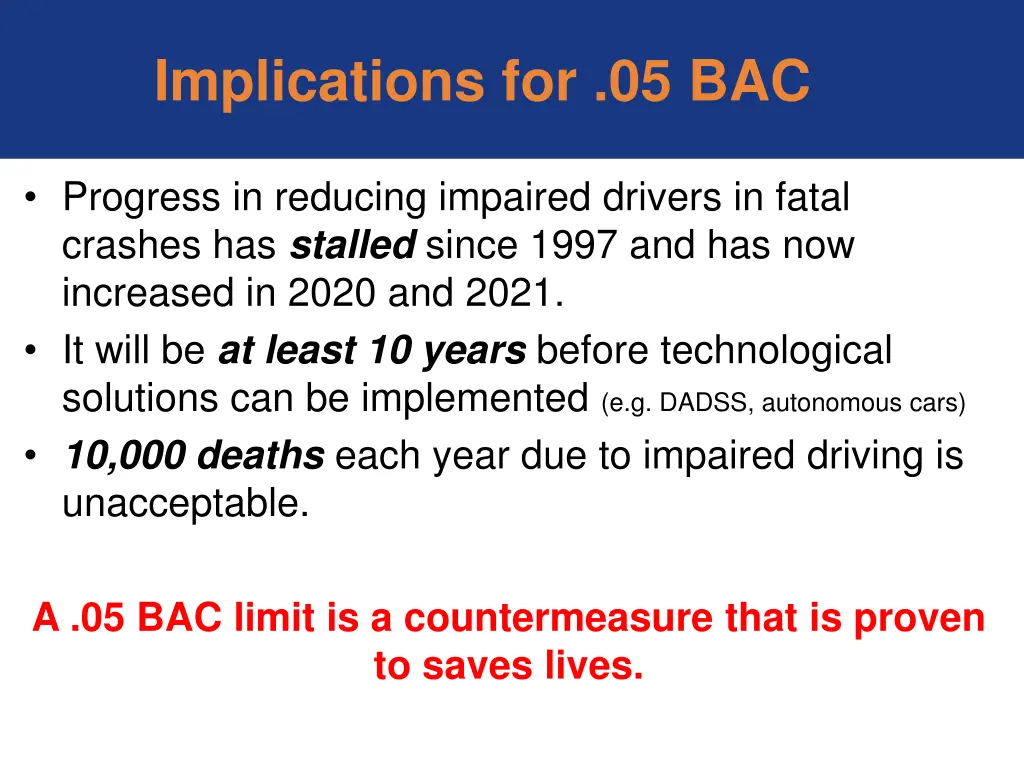 implications for 05 bac