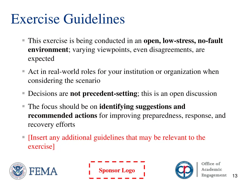 exercise guidelines