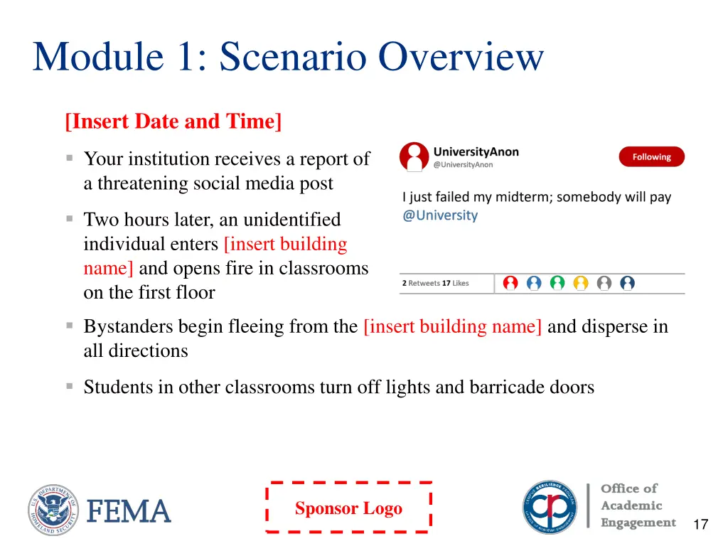 module 1 scenario overview