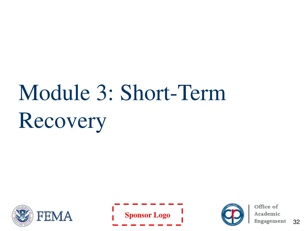 module 3 short term recovery