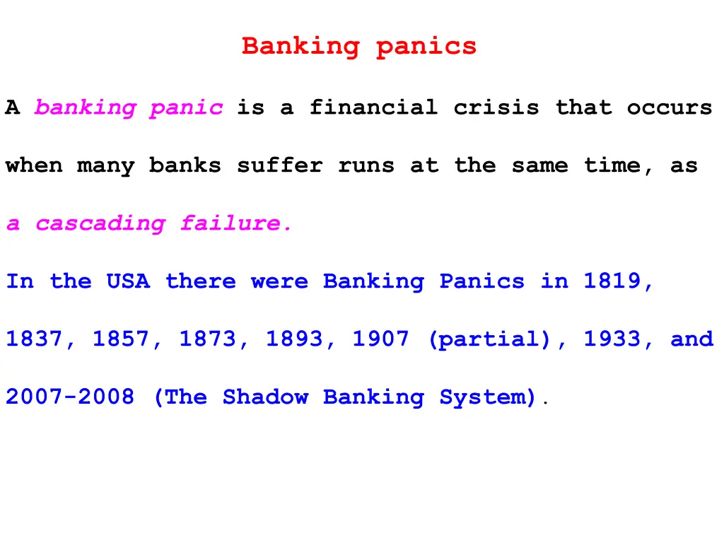 banking panics