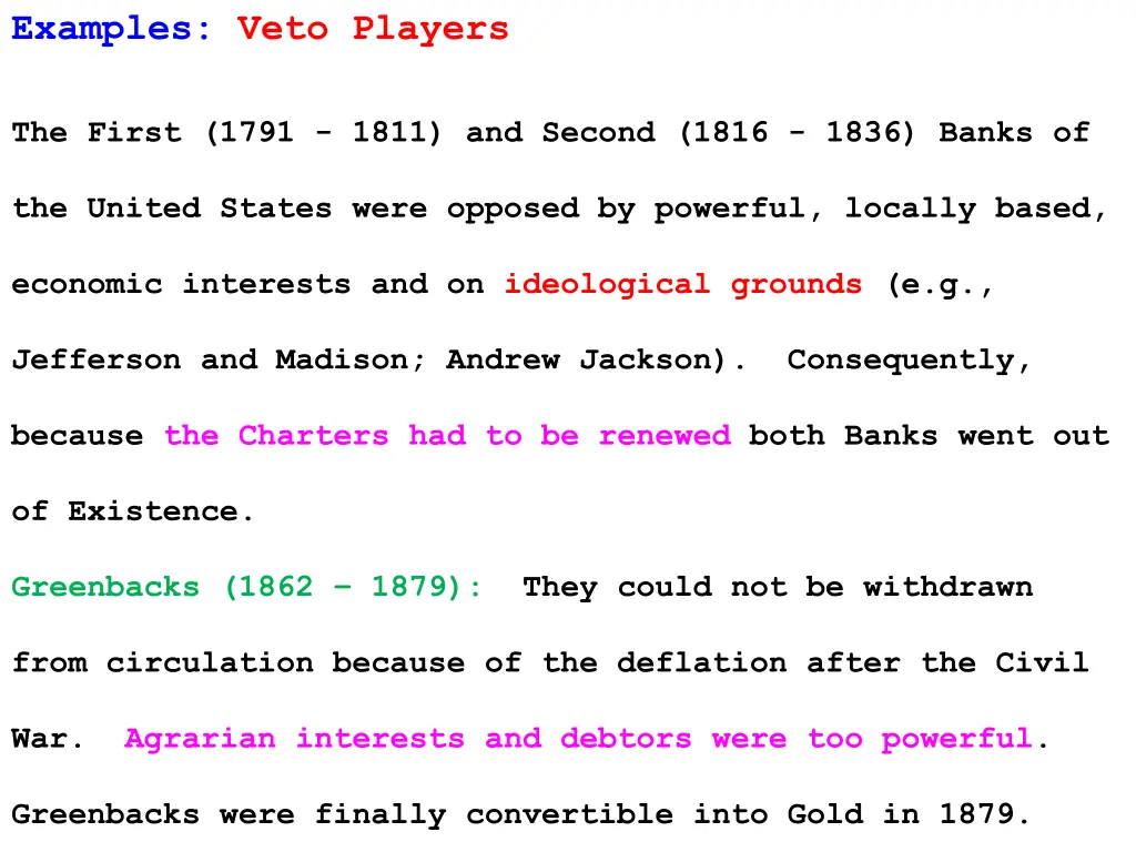 examples veto players