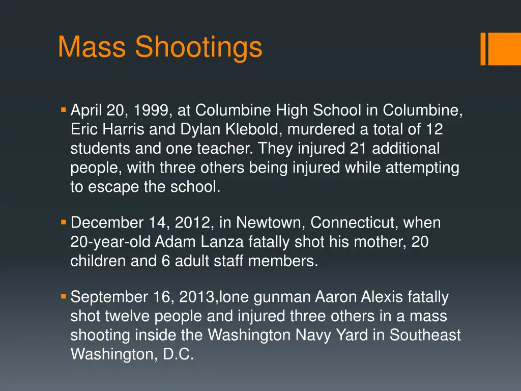 mass shootings