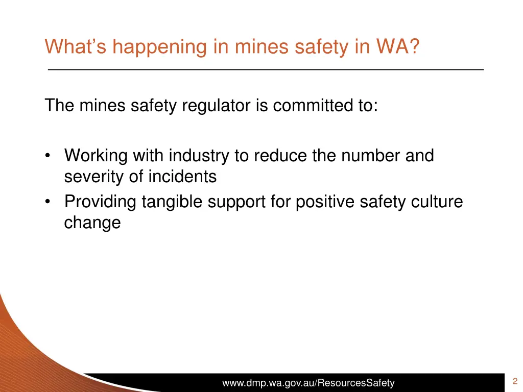 what s happening in mines safety in wa