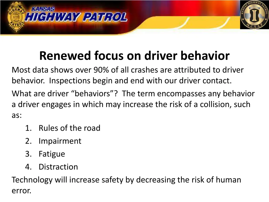 renewed focus on driver behavior most data shows